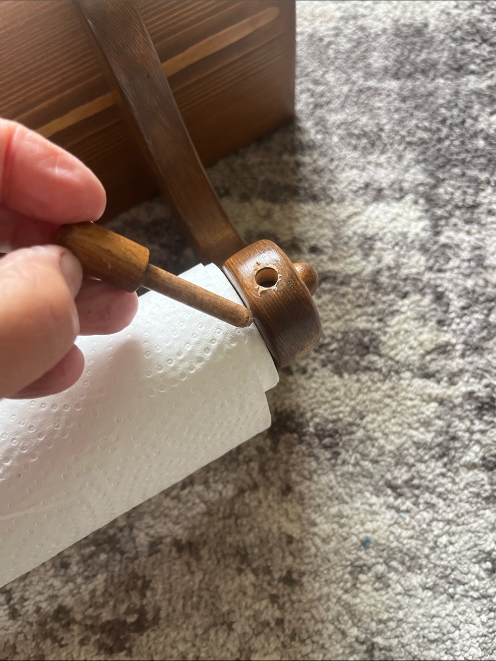 Vintage Wood Shelf paper towel holder Warm Brown - Picture 7 of 8
